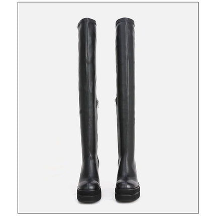 Woman‘s Over The Knee Boots Super High (8cm-up) Basic Square heel