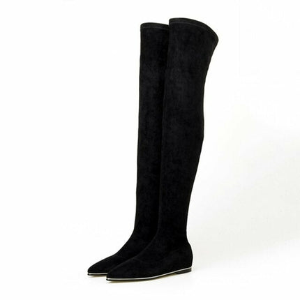 Woman‘s Over the Knee Boots Microfiber sexy Sewing Thin Heels Pointed