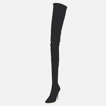 Woman‘s Over the Knee Boots Microfiber sexy Sewing Thin Heels Pointed