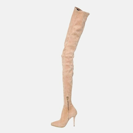 Woman‘s Over the Knee Boots Microfiber sexy Sewing Thin Heels Pointed