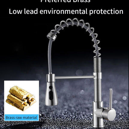 Kitchen Faucets Brush Brass Faucets for Kitchen Sink  Single Lever