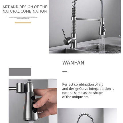 Kitchen Faucets Brush Brass Faucets for Kitchen Sink  Single Lever