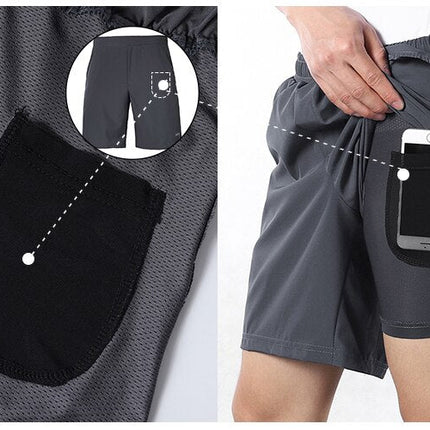 Running Shorts Gym Dry Fit 2 in 1 Sportswear Crossfit Jogging Workout