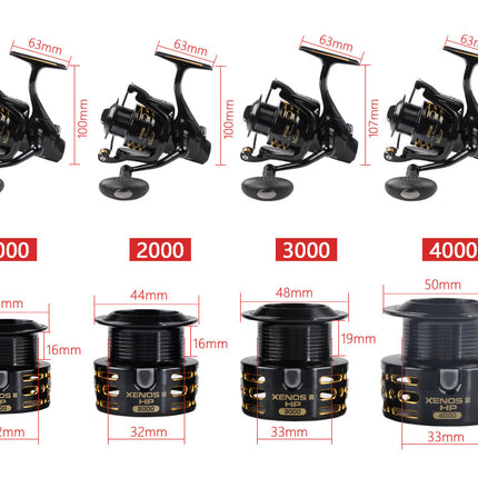 Sipnning fishing reels XENOS III HP metal spool Saltwater Wheel 6+1BB