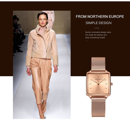 Genuine Leather Strap Japan Quartz Movement Women Simple Design Top