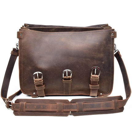 The Gustav Messenger Bag | Large Capacity Vintage Leather Messenger