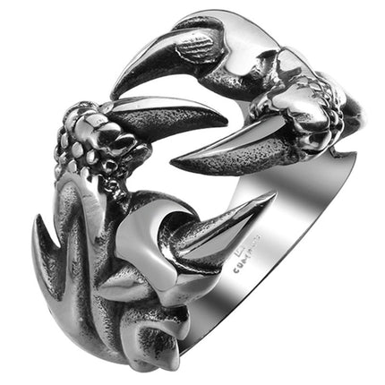 Mens Stainless Steel Biker Style Dragon Claw Ring