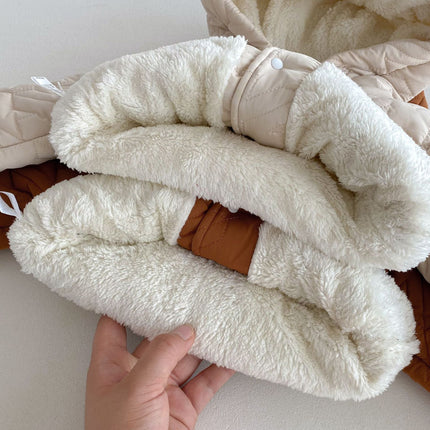 Winter Infant Baby Teddy Paws Pattern Long Sleeves Coat With Thick