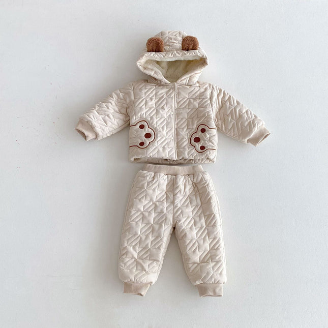 Winter Infant Baby Teddy Paws Pattern Long Sleeves Coat With Thick