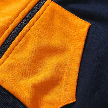 High Quality Spring And Autumn Boys Color Patchwork Long Sleeves Top