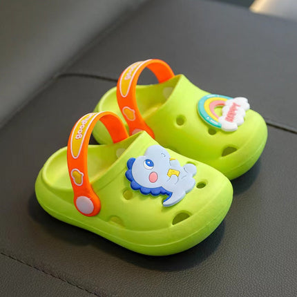 Baby Cartoon Animal & Rainbow Patched Pattern Colorful Soft Bottom