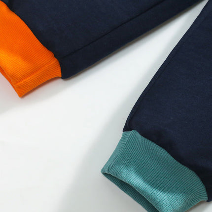 High Quality Spring And Autumn Boys Color Patchwork Long Sleeves Top