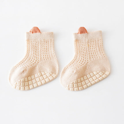 Baby Solid Color Non Slip Toddler Socks Thin Style Summer Socks