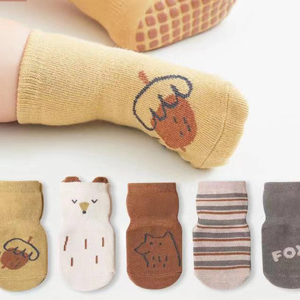 Baby Cartoon Graphic Non-Slip Floor Socks In Autumn
