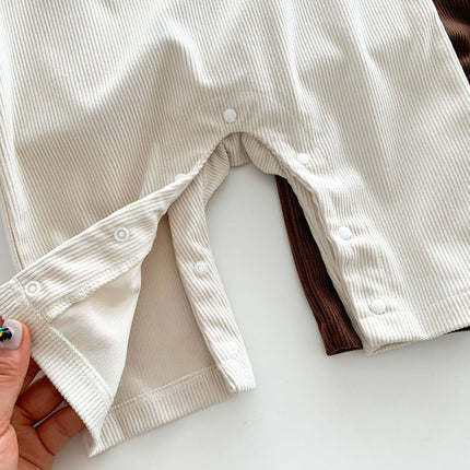 Infant Baby Bear Head Corduroy Combo Overalls In Sets