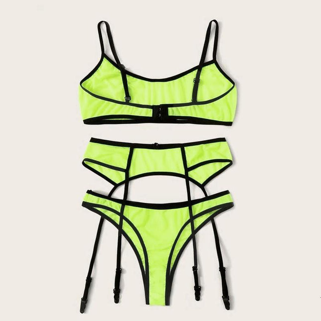 Women 3 Pcs Brasier Sexy Lingeries, Sling Bra Bandage Thong with