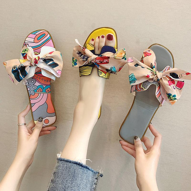 2021 Summer Fashion Sandals Shoes Women Bow Summer Sandals Slipper