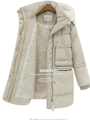 new winter thick down jackets white duck feather lamb wool
