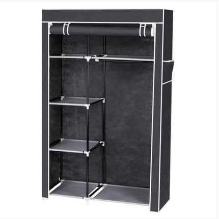 64" Portable Closet Storage Organizer Wardrobe Clothes Rack with