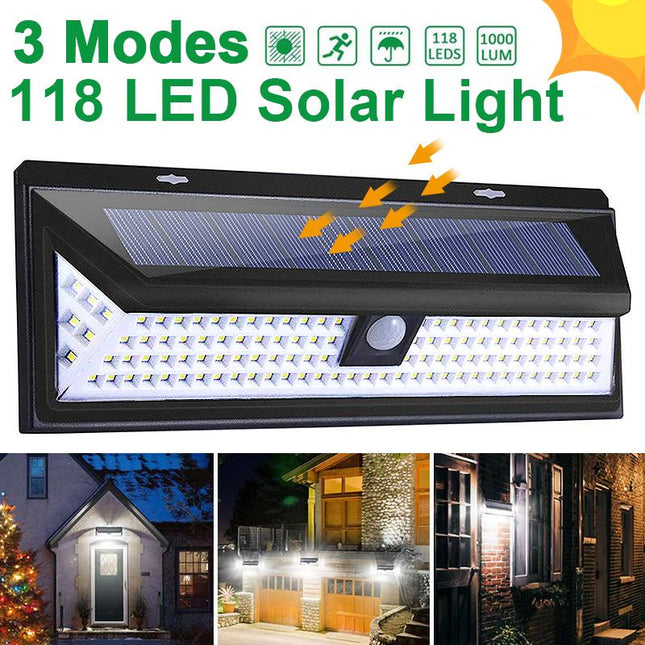 118 LED Solar Light Outdoor Solar Lamp Motion Sensor Solar Powered
