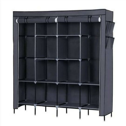 67" Clothes Closet Portable Wardrobe Clothes Storage Rack 12 Shelves 4
