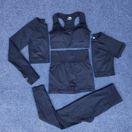 5PCS Seamless Women Yoga Set Workout Sportswear Gym Clothing Fitness