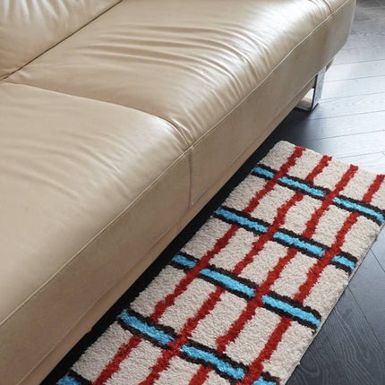 Retro Contrast Checker Bedside Tufting Runner Rug