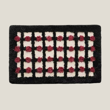 Retro Dotted Bath Rug, Ultra Soft, Absorbent & Anti-slip