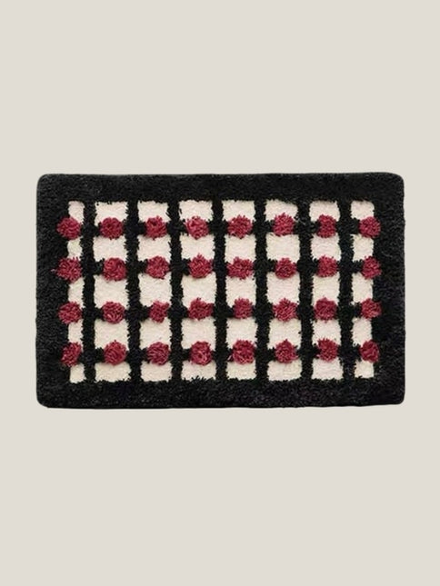 Retro Dotted Bath Rug, Ultra Soft, Absorbent & Anti-slip