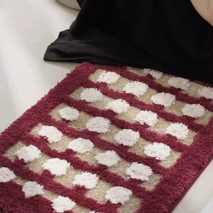 Retro Dotted Bath Rug, Ultra Soft, Absorbent & Anti-slip