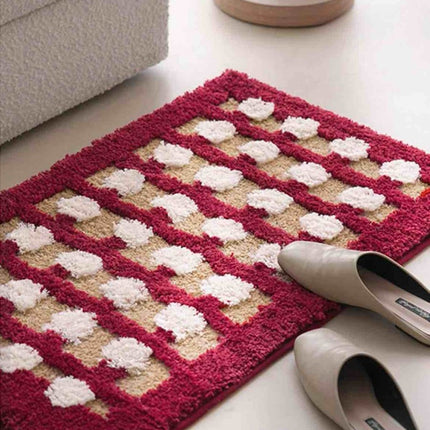 Retro Dotted Bath Rug, Ultra Soft, Absorbent & Anti-slip