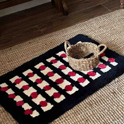 Retro Dotted Bath Rug, Ultra Soft, Absorbent & Anti-slip