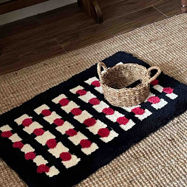 Retro Dotted Bath Rug, Ultra Soft, Absorbent & Anti-slip