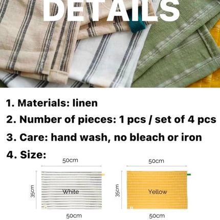 Retro Farmhouse French Linen Stripe Placemat for Elegant Table Setting