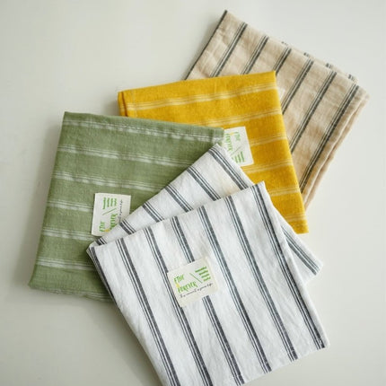Retro Farmhouse French Linen Stripe Placemat for Elegant Table Setting