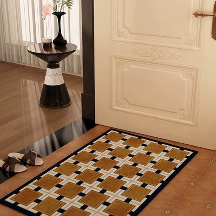 Retro Geometry Diatomite Bath Mat, Absorbent, Quick Drying & Anti-slip