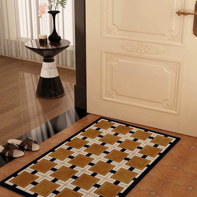 Retro Geometry Diatomite Bath Mat, Absorbent, Quick Drying & Anti-slip