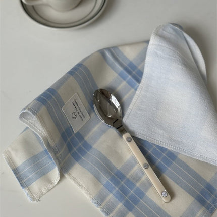 Retro Pastel Blue Checker Placemat for Dopamine Table Setting