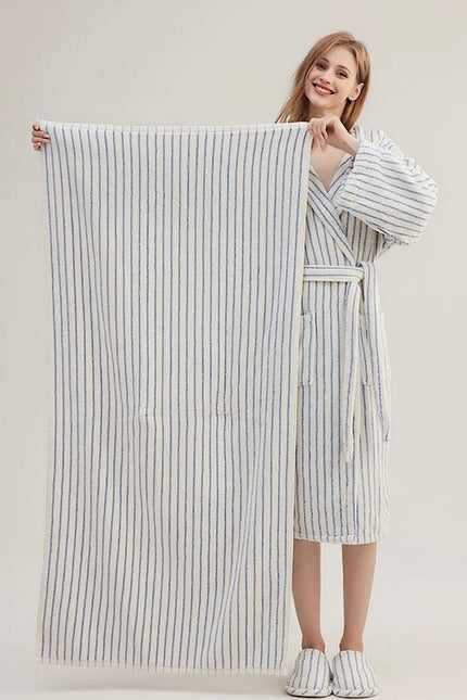 Retro Soft 100% Long-stapled Cotton Striped Bath Towel