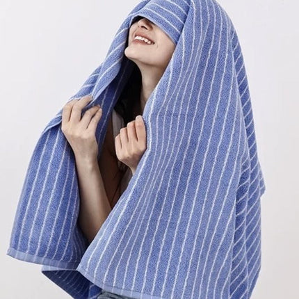 Retro Soft 100% Long-stapled Cotton Striped Bath Towel