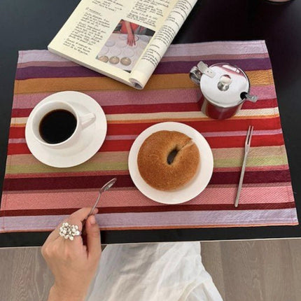 Retro Stripe Placemat Set of 4 Pcs for Table Setting