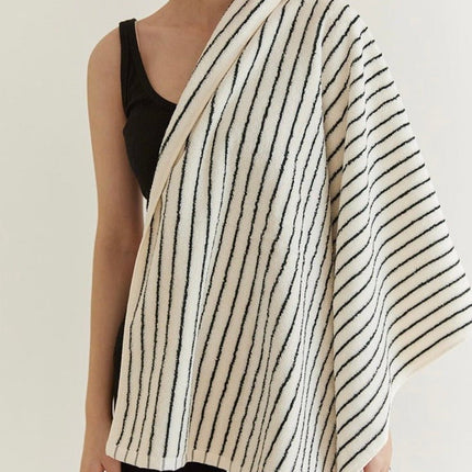 Retro Style 100% ORGANIC Combed Cotton Striped Bath Towel