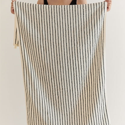 Retro Style 100% ORGANIC Combed Cotton Striped Bath Towel