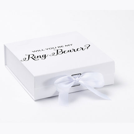 Will You Be My Ring Bearer? Proposal Box White - No Border