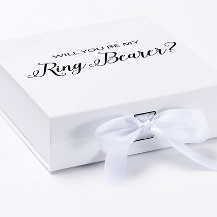 Will You Be My Ring Bearer? Proposal Box White - No Border