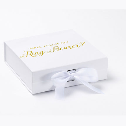 Will You Be My Ring Bearer? Proposal Box White - No Border