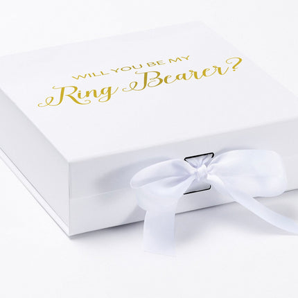 Will You Be My Ring Bearer? Proposal Box White - No Border