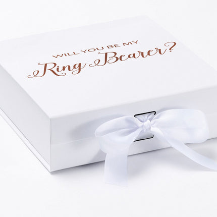 Will You Be My Ring Bearer? Proposal Box White - No Border