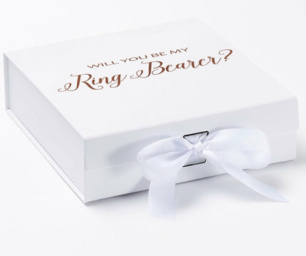 Will You Be My Ring Bearer? Proposal Box White - No Border