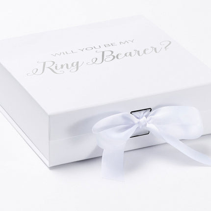 Will You Be My Ring Bearer? Proposal Box White - No Border